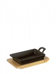 K&uuml;chenprofi - Serveringspande, Rektangul&aelig;r,2 H&aring;ndtag, M/Tr&aelig;plade - Grillitarvikud - 24.5X13.7.5CM