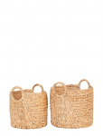 House Nordic - Siva - Baskets, Water Hyacinth, Natural, Set Of 2 - Hoiukorvid - 37X35X35CM