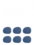 Aida - Raw - Silicone Coaster Dark Blue 12,2X10 Cm 6 Pcs. Pack - Joogialused - ONE SIZE