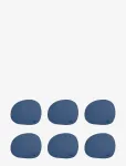 Aida - Raw - Silicone Coaster Dark Blue 12,2X10 Cm 6 Pcs. Pack - Joogialused - ONE SIZE