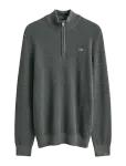 Gant - Waffle Knit Half-Zip Sweater - Poolpika lukuga džemprid - XXXL