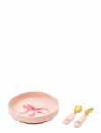 Elodie Details - Silicone Plate Set Rosy Bow - Beebin&otilde;ude komplektid - ONE SIZE