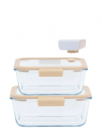 Pebbly - Pebbly 3 Pcs Set : 2 Rectangular Boxes & Air Vacuum Pump - Kastid ja konteinerid - 800ML/1.2L