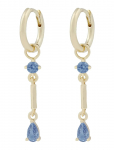 SN&Ouml; Of Sweden - Seine Ring Pendant Ear G/Light Blue - Onesize - Rippuvad k&otilde;rvar&otilde;ngad - ONE SIZE