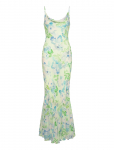 Malina - Amaia Silk Blend Chiffon Maxi Slip Dress - Maksikleidid - 42