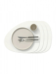 LIND DNA - 4-Set Table Mat Curve L Nupo Pure White - Lauamatid - 37X44CM
