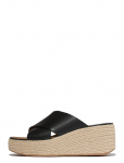 FitFlop - Platfforms Espadrille Leather Wedge Cross Slides - Kiilkontsaga jalan&otilde;ud - 42