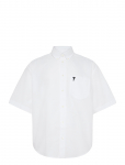 AMI - Button Down Short Sleeve Shirt Ami De Coeur In Cotton Oxford - Vabaaja s&auml;rgid - 41