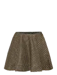 Ganni - Crinkled Check Mini Circle Skirt - L&uuml;hikesed seelikud - 34