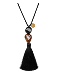 Bud To Rose - Vibe Tassel Necklace Black - Statement kaelakeed - ONE SIZE