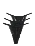 Lindex - 3-Pack Thong In Lace - Stringid - S