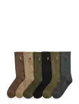 Polo Ralph Lauren - Cotton-Blend Crew Sock 6-Pack - Tavalised sokid - 43-46