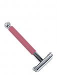 Parker - 29L - Pink - Ladies Textured Long Handle Butterfly Open Safety Razor - Hair Removal - ONE SIZE