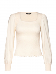 Lauren Ralph Lauren - Smocked Jersey Blouson-Sleeve Top - Pikkade varrukatega - XL