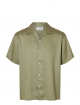 Selected - Slhrlxcharlie Satin Ss Shirt Resort - L&uuml;hikeste varrukatega s&auml;rgid - L