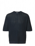 Selected - Slhcolton Ss Knit Structure Tee - &Uuml;mara kaelusega - XXL