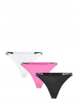 Juicy Couture - 3 Pack Demi Cotton Thong - Stringid - L