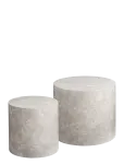 House Nordic - Sia - Coffee Table, Marble Look, Round, Beige, Set Of 2 - Kohvilauad - 48X48X40CM