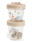 Done By Deer - Baby Food Container 2-Pack Celebration Sand - Beebitoidu konteinerid - &Oslash;8X H 8CM