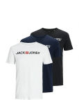 Jack & Jones - Jjecorp Logo Tee Ss Crew Neck 3Pkmp Noos - L&uuml;hikeste varrukatega - L