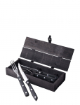 Gense - Steakbestik/Grillbestik Old Farmer Black 4 Dele Sort/St&aring;l - Liha s&ouml;&ouml;giriistad - ONE SIZE