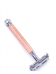 Parker - 29L - Rose Gold - Ladies Textured Long Handle Butterfly Open Safety Razor - Hair Removal - ONE SIZE