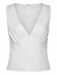 Weekday - Sleeveless V-Neck Cotton Poplin Top - Varrukateta - XL