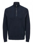 ONLY & SONS - Onsmace Reg Herringbone Half Zip Knit Ns - Poolpika lukuga džemprid - XL