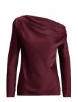 Lauren Ralph Lauren - Satin Charmeuse Off-The-Shoulder Blouse - Pikkade varrukatega - XL