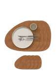 LIND DNA - 4-Set D&aelig;kkeserviet Curve L Nupo + 4 Glass Brikker Curve Nupo - Lauamatid - 37X 44CM
