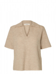 Selected - Slflulu Ss Knit Polo Noos - L&uuml;hikeste varrukatega - XXL