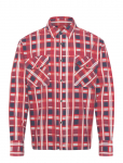 NEUW - Printed Check Utility Shirtcarmine - Ruudulised s&auml;rgid - XL