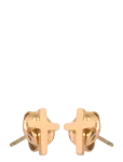 Samie - Cross - Earstuds Gold-Plated Steel - K&otilde;rvar&otilde;ngad - PAIR