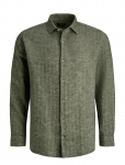 Jack & Jones - Jprblaparker Linen Blend L/S Shirt - Linased s&auml;rgid - M