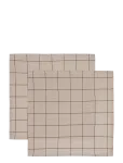 Noble House - Napkin Check Grs Beige 40X40 2-P - Riidest salvr&auml;tikud - 40X40CM