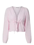 Pieces - Pcsastina Ls V-Neck Tie Top Wvn Msa Bc - Pikkade varrukatega - M