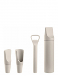 Blomus - Set Of 4 Wine Accessories - 2,5 X 15 X 20 Cm - Ilo - Moonbeam - Pudeliavajad ja veinikorgid - L 20CM