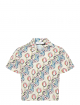 Maison Kitsune - Dancing Girls Print Cap Sleeve Shirt - L&uuml;hikeste varrukatega - L
