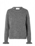 Selected - Slflulu Ls Knit Frill Cuff O-Neck Noos - Džemprid - XXL