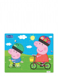 Barbo Toys - Peppa Pig Frame Cardboard Puzzle - Biking - Klassikalised m&otilde;istatused - ONE SIZE