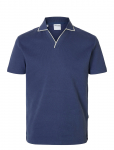 Selected - Slhsangev Split Neck Ss Polo - L&uuml;hikeste varrukatega - S