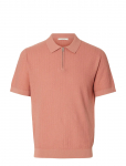 Selected - Slmcran Ss Knit Reg Struc Zip Polo Noos - L&uuml;hikeste varrukatega - L