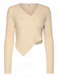 Monki - Knitted Wrap-Shaped Asymmetric V-Neck Sweater - Džemprid - XXS