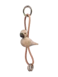 Kay Bojesen - Bird Gold Keychain With Natural Leather Oak - V&otilde;tmehoidjad - H4.5CM
