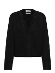 Monki - Lace-Trimmed V-Neck Sweater - Džemprid - XXL