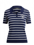Lauren Ralph Lauren - Striped Cotton-Blend Polo Sweater - L&uuml;hikeste varrukatega - L
