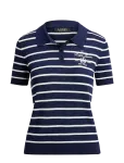 Lauren Ralph Lauren - Striped Cotton-Blend Polo Sweater - L&uuml;hikeste varrukatega - L