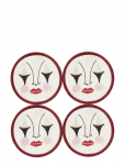 Anna + Nina - Pierrot Coaster Set Of 4 - Joogialused - &Oslash; 10.5 CM