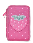 Beckmann Norway - Three Section Pencil Case With Content, Strawberry - Pinalid - ONE SIZE