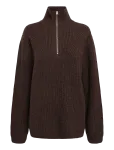 Garment Project - Half Zip Wool Knit - Brown Melange - Half Zip Pullover - XL